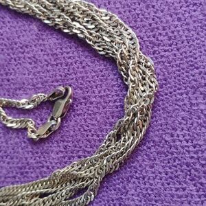 Rare Vintage Multi Strand Sterling Silver Necklace